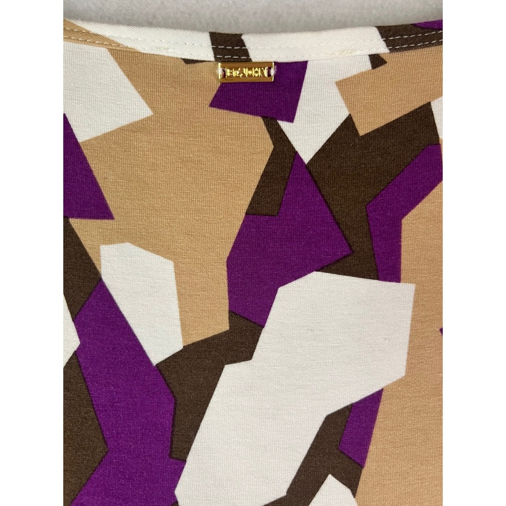 ST. JOHN Yellow Label Printed Scoop Neck T-Shirt Sz Large - Picture 6 of 8
